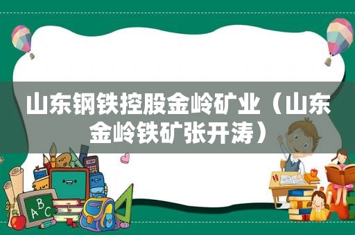 山东钢铁控股金岭矿业（山东金岭铁矿张开涛）