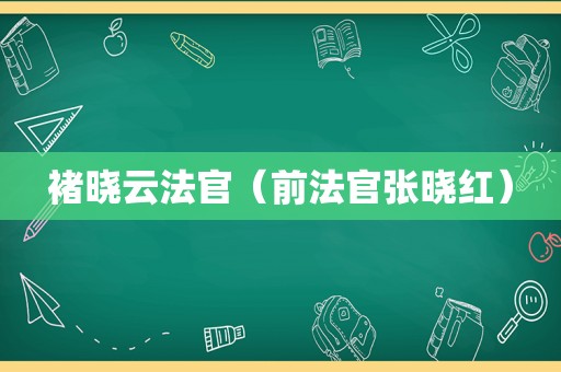 褚晓云法官（前法官张晓红）