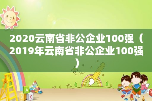 2020云南省非公企业100强（2019年云南省非公企业100强）