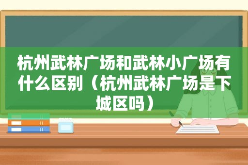 杭州武林广场和武林小广场有什么区别（杭州武林广场是下城区吗）