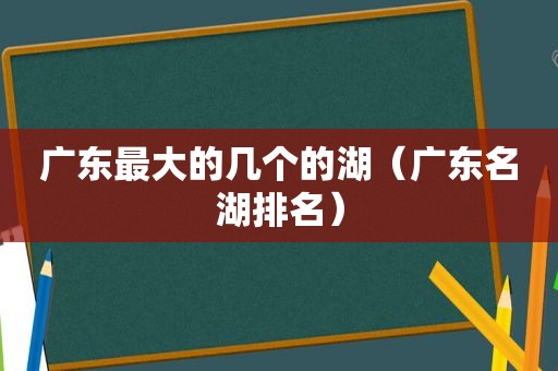 广东最大的几个的湖（广东名湖排名）