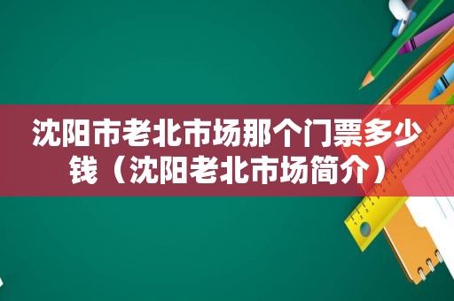 沈阳市老北市场那个门票多少钱（沈阳老北市场简介）