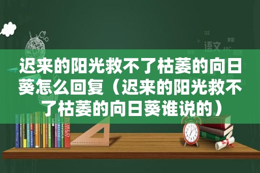 迟来的阳光救不了枯萎的向日葵怎么回复（迟来的阳光救不了枯萎的向日葵谁说的）