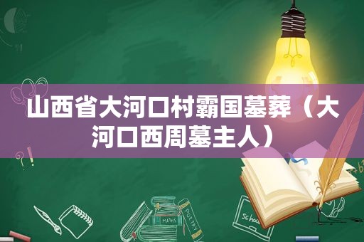 山西省大河口村霸国墓葬（大河口西周墓主人）