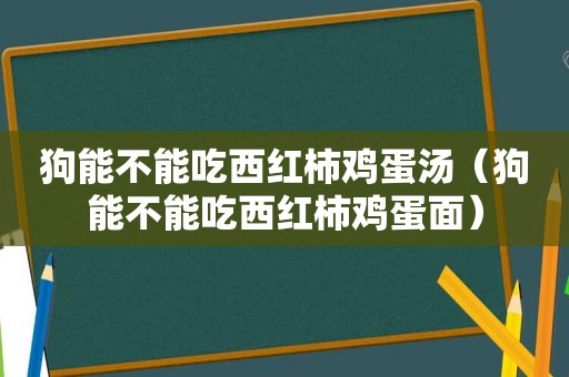 狗能不能吃西红柿鸡蛋汤（狗能不能吃西红柿鸡蛋面）