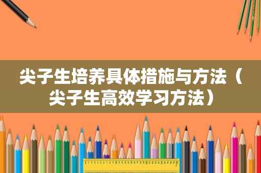 尖子生培养具体措施与方法（尖子生高效学习方法）