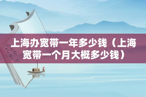 上海办宽带一年多少钱（上海宽带一个月大概多少钱）