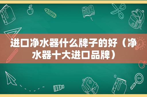 进口净水器什么牌子的好（净水器十大进口品牌）