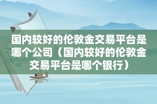 国内较好的伦敦金交易平台是哪个公司（国内较好的伦敦金交易平台是哪个银行）