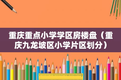 重庆重点小学学区房楼盘（重庆九龙坡区小学片区划分）