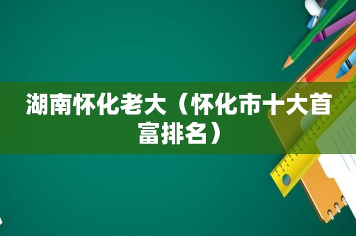 湖南怀化老大（怀化市十大首富排名）