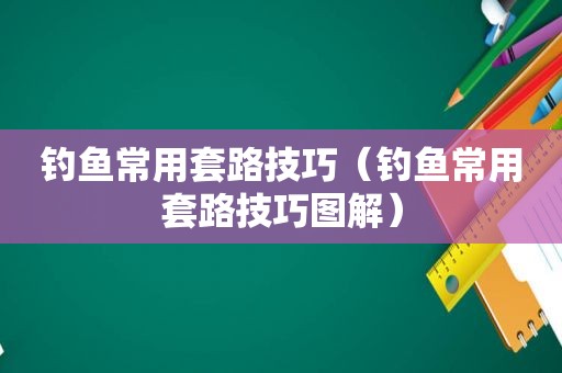 钓鱼常用套路技巧（钓鱼常用套路技巧图解）