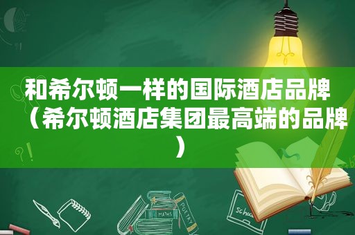 和希尔顿一样的国际酒店品牌（希尔顿酒店集团最高端的品牌）