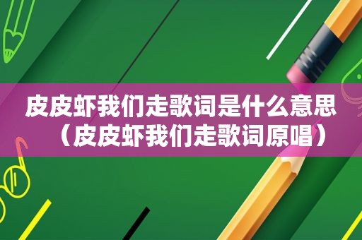 皮皮虾我们走歌词是什么意思（皮皮虾我们走歌词原唱）