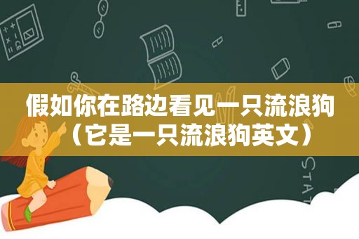 假如你在路边看见一只流浪狗（它是一只流浪狗英文）