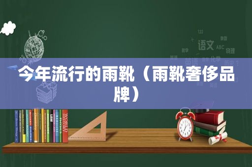 今年流行的雨靴（雨靴奢侈品牌）