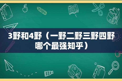 3野和4野（一野二野三野四野哪个最强知乎）