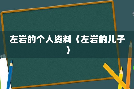 左岩的个人资料（左岩的儿子）