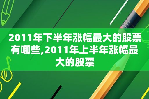 2011年下半年涨幅最大的股票有哪些,2011年上半年涨幅最大的股票