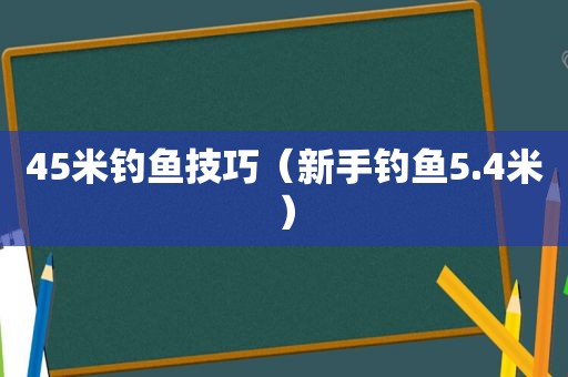 45米钓鱼技巧（新手钓鱼5.4米）