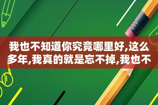 我也不知道你究竟哪里好,这么多年,我真的就是忘不掉,我也不知道你究竟哪里好