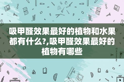 吸甲醛效果最好的植物和水果都有什么?,吸甲醛效果最好的植物有哪些