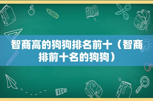 智商高的狗狗排名前十（智商排前十名的狗狗）