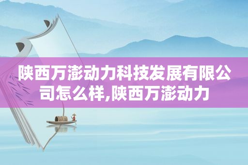 陕西万澎动力科技发展有限公司怎么样,陕西万澎动力