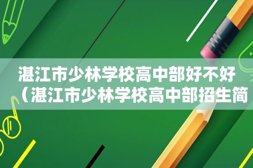 湛江市少林学校高中部好不好（湛江市少林学校高中部招生简章）