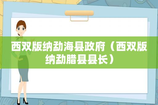 西双版纳勐海县 *** （西双版纳勐腊县县长）