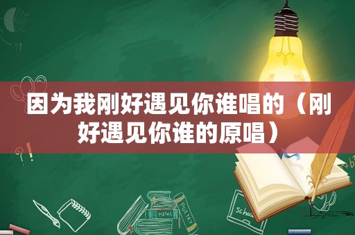 因为我刚好遇见你谁唱的（刚好遇见你谁的原唱）