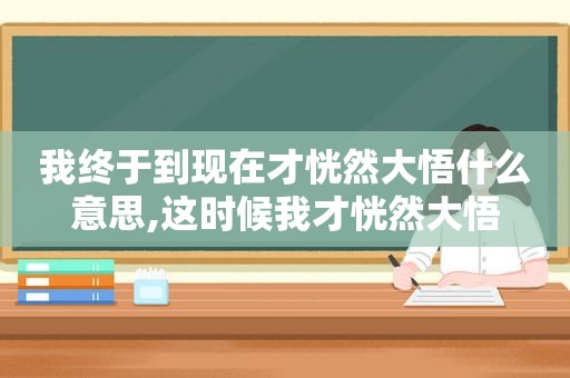 我终于到现在才恍然大悟什么意思,这时候我才恍然大悟