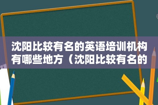 沈阳比较有名的英语培训机构有哪些地方（沈阳比较有名的英语培训机构有哪些学校）