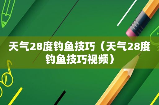 天气28度钓鱼技巧（天气28度钓鱼技巧视频）