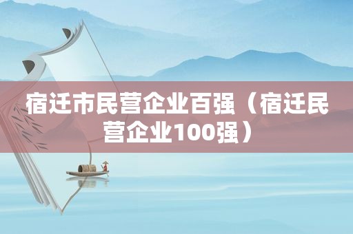 宿迁市民营企业百强（宿迁民营企业100强）