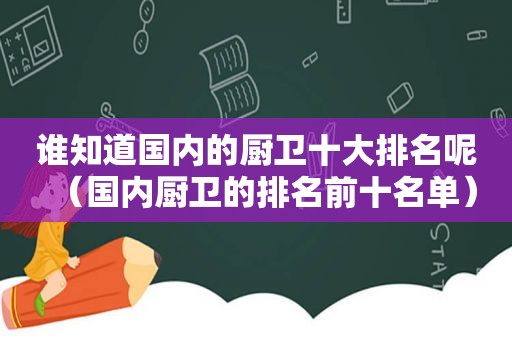 谁知道国内的厨卫十大排名呢（国内厨卫的排名前十名单）