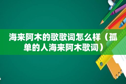 海来阿木的歌歌词怎么样（孤单的人海来阿木歌词）