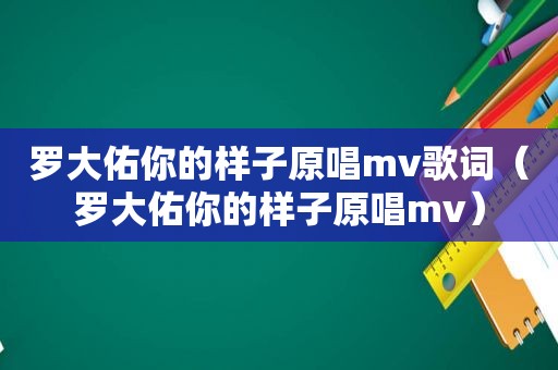 罗大佑你的样子原唱mv歌词（罗大佑你的样子原唱mv）