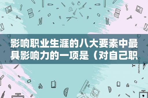 影响职业生涯的八大要素中最具影响力的一项是（对自己职业生涯影响最大的一些人的建议）