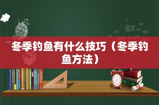 冬季钓鱼有什么技巧（冬季钓鱼方法）