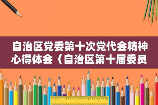 自治区党委第十次党代会精神心得体会（自治区第十届委员会第十次会议心得体会）