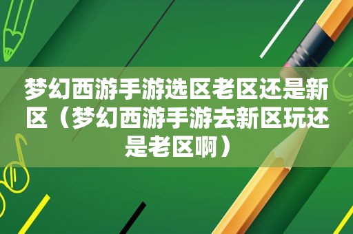 梦幻西游手游选区老区还是新区（梦幻西游手游去新区玩还是老区啊）