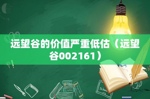 远望谷的价值严重低估（远望谷002161）