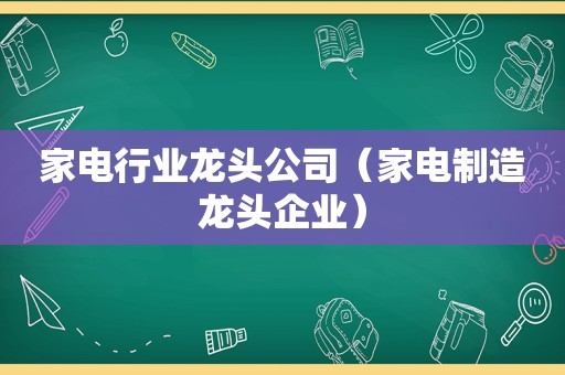 家电行业龙头公司（家电制造龙头企业）