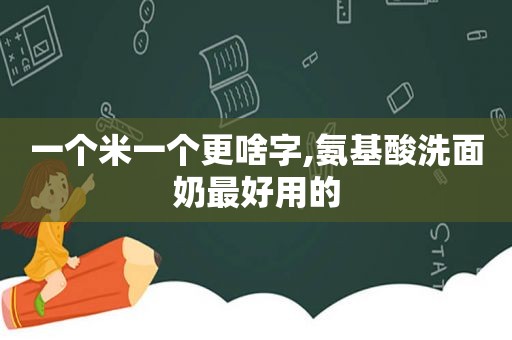 一个米一个更啥字,氨基酸洗面奶最好用的