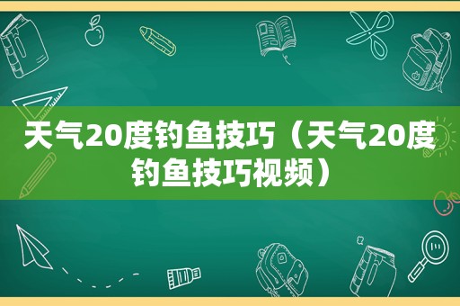 天气20度钓鱼技巧（天气20度钓鱼技巧视频）