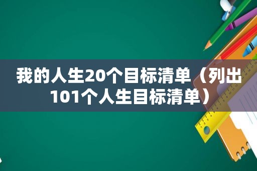 我的人生20个目标清单（列出101个人生目标清单）