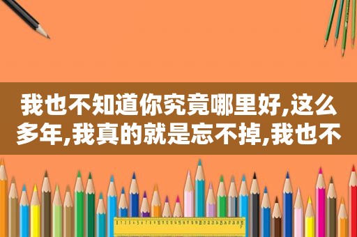 我也不知道你究竟哪里好,这么多年,我真的就是忘不掉,我也不知道你究竟哪里好