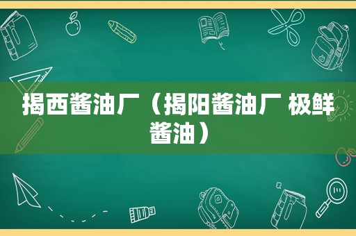 揭西酱油厂（揭阳酱油厂 极鲜酱油）