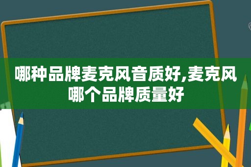 哪种品牌麦克风音质好,麦克风哪个品牌质量好